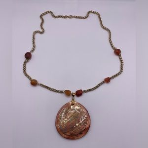 Brand New Fine Medallion Pendant Beaded Necklace